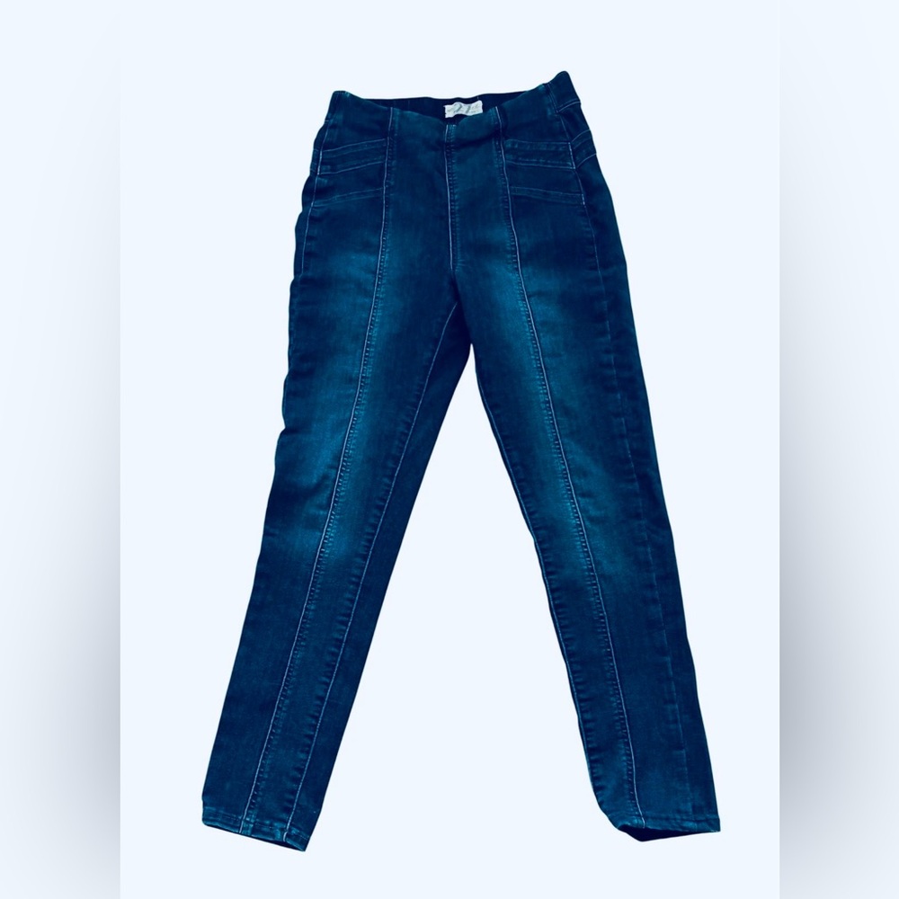 Free People Jeans Women’s 27 X 27 Dark Blue Wash Seamed High Rise Stretch Denim